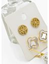 SET DE ARETES X 3 CRISTALES SURTIDO/ACERO INOXIDABLE