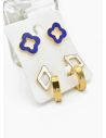 SET DE ARETES X 3 CRISTALES SURTIDO/ACERO INOXIDABLE