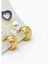 SET DE ARETES X 3 CRISTALES SURTIDO/ACERO INOXIDABLE