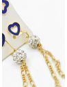SET DE ARETES X 3 CRISTALES SURTIDO/ACERO INOXIDABLE