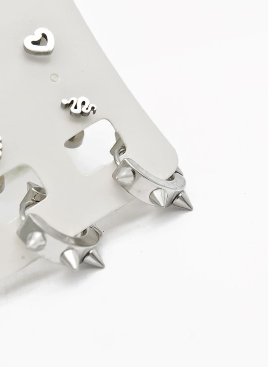 SET DE ARETES X 3 CRISTALES SURTIDO/ACERO INOXIDABLE