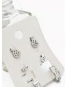 SET DE ARETES X 3 CRISTALES SURTIDO/ACERO INOXIDABLE
