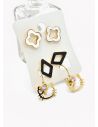 SET DE ARETES X 3 CRISTALES SURTIDO/ACERO INOXIDABLE