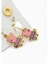SET DE ARETES X 3 CRISTALES SURTIDO/ACERO INOXIDABLE