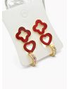 SET DE ARETES X 3 CRISTALES SURTIDO/ACERO INOXIDABLE