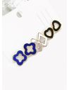 SET DE ARETES X 3 CRISTALES SURTIDO/ACERO INOXIDABLE