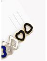 SET DE ARETES X 3 CRISTALES SURTIDO/ACERO INOXIDABLE