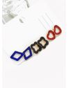SET DE ARETES X 3 CRISTALES SURTIDO/ACERO INOXIDABLE