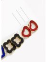 SET DE ARETES X 3 CRISTALES SURTIDO/ACERO INOXIDABLE