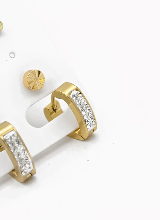 SET DE ARETES X 3 PARES RODIO XUPING /GARANTIZADO