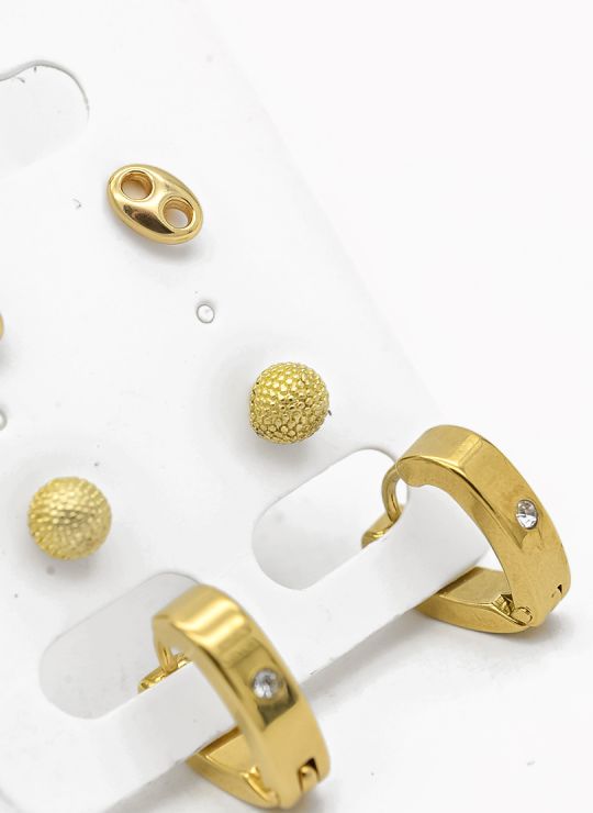 SET DE ARETES X 3 PARES RODIO XUPING /GARANTIZADO
