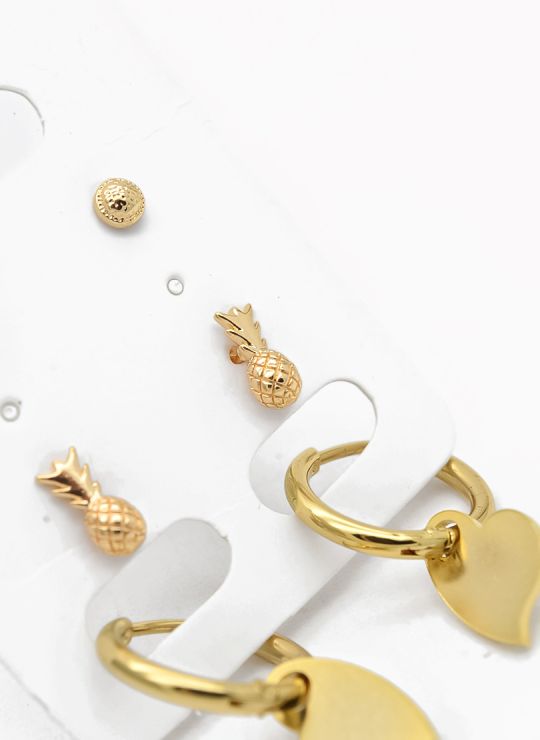 SET DE ARETES X 3 PARES RODIO XUPING /GARANTIZADO