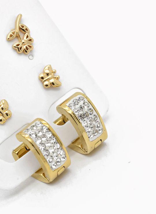 SET DE ARETES X 3 PARES RODIO XUPING /GARANTIZADO