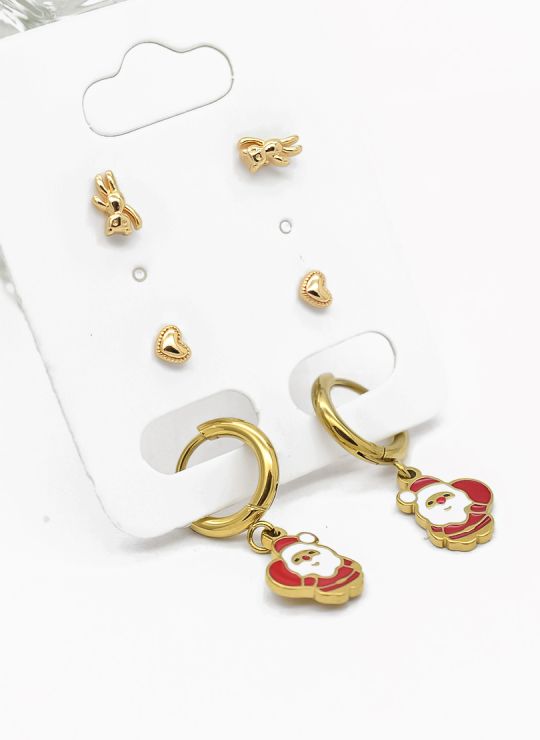 SET DE ARETES X 3 PARES RODIO XUPING /GARANTIZADO