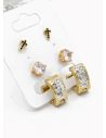 SET DE ARETES X 3 PARES RODIO XUPING /GARANTIZADO