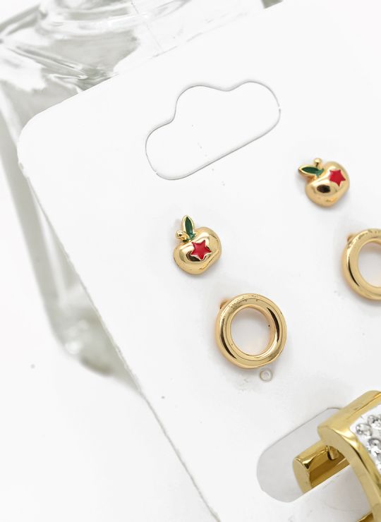 SET DE ARETES X 3 PARES RODIO XUPING /GARANTIZADO