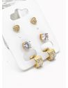 SET DE ARETES X 3 PARES RODIO XUPING /GARANTIZADO