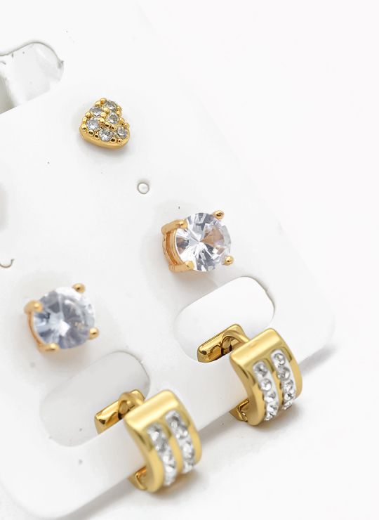 SET DE ARETES X 3 PARES RODIO XUPING /GARANTIZADO