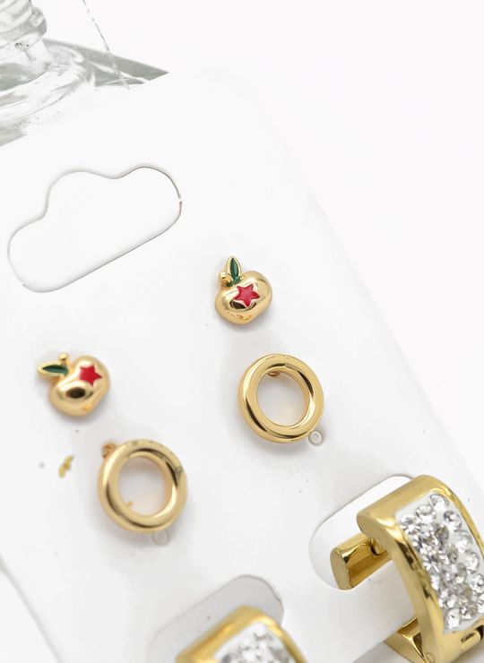 SET DE ARETES X 3 PARES RODIO XUPING /GARANTIZADO