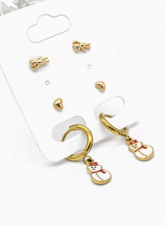 SET DE ARETES X 3 PARES RODIO XUPING /GARANTIZADO