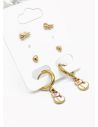 SET DE ARETES X 3 PARES RODIO XUPING /GARANTIZADO