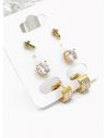 SET DE ARETES X 3 PARES RODIO XUPING /GARANTIZADO