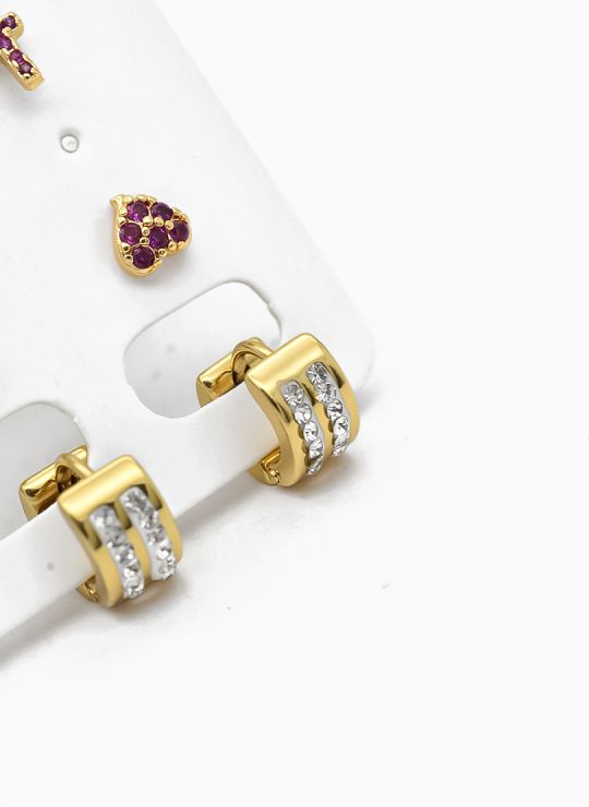 SET DE ARETES X 3 PARES RODIO XUPING /GARANTIZADO