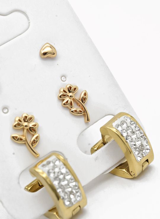 SET DE ARETES X 3 PARES RODIO XUPING /GARANTIZADO