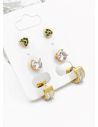 SET DE ARETES X 3 PARES RODIO XUPING /GARANTIZADO