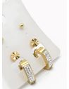 SET DE ARETES X 3 PARES RODIO XUPING /GARANTIZADO