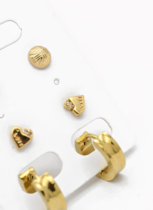 SET DE ARETES X 3 PARES RODIO XUPING /GARANTIZADO