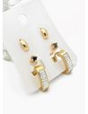 SET DE ARETES X 3 PARES RODIO XUPING /GARANTIZADO