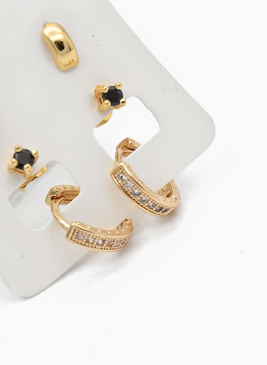 SET DE ARETES X 3 PARES RODIO XUPING /GARANTIZADO