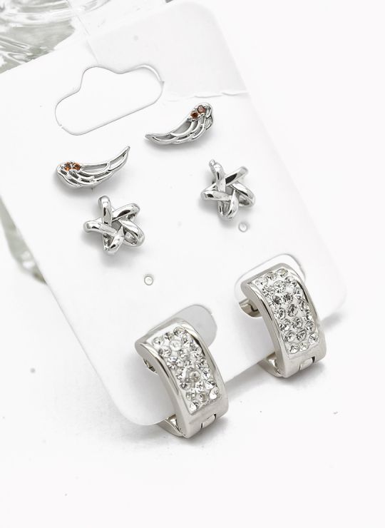 SET DE ARETES X 3 PARES RODIO XUPING /GARANTIZADO