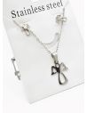 SET DE COLLAR, DIJE Y ARETES EN ACERO INOXIDABLE 316L