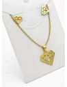 SET DE COLLAR, DIJE Y ARETES EN ACERO INOXIDABLE 316L