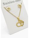 SET DE COLLAR, DIJE Y ARETES EN ACERO INOXIDABLE 316L