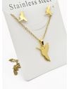 SET DE COLLAR, DIJE Y ARETES EN ACERO INOXIDABLE 316L