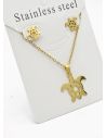 SET DE COLLAR, DIJE Y ARETES EN ACERO INOXIDABLE 316L