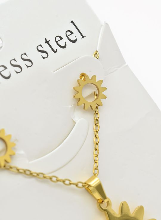SET DE COLLAR, DIJE Y ARETES EN ACERO INOXIDABLE 316L