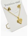 SET DE COLLAR, DIJE Y ARETES EN ACERO INOXIDABLE 316L