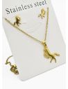 SET DE COLLAR, DIJE Y ARETES EN ACERO INOXIDABLE 316L