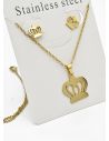 SET DE COLLAR, DIJE Y ARETES EN ACERO INOXIDABLE 316L
