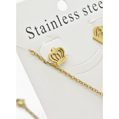 SET DE COLLAR, DIJE Y ARETES EN ACERO INOXIDABLE 316L