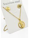 SET DE COLLAR, DIJE Y ARETES EN ACERO INOXIDABLE 316L