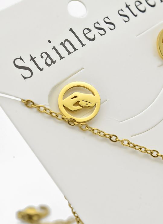 SET DE COLLAR, DIJE Y ARETES EN ACERO INOXIDABLE 316L
