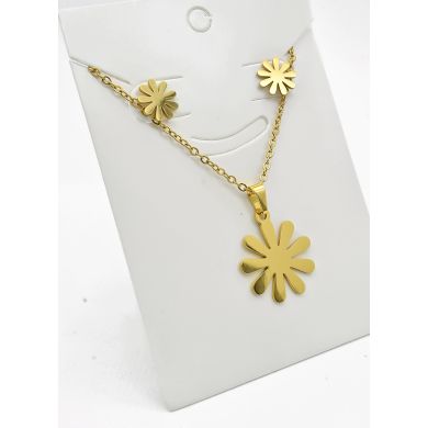 SET DE COLLAR, DIJE Y ARETES EN ACERO INOXIDABLE 316L