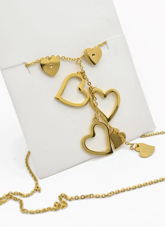 SET DE COLLAR, DIJE Y ARETES EN ACERO INOXIDABLE 316L
