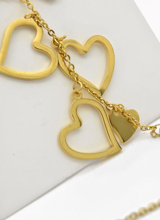 SET DE COLLAR, DIJE Y ARETES EN ACERO INOXIDABLE 316L