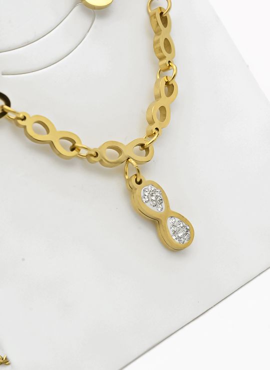 SET DE COLLAR, DIJE Y ARETES EN ACERO INOXIDABLE 316L